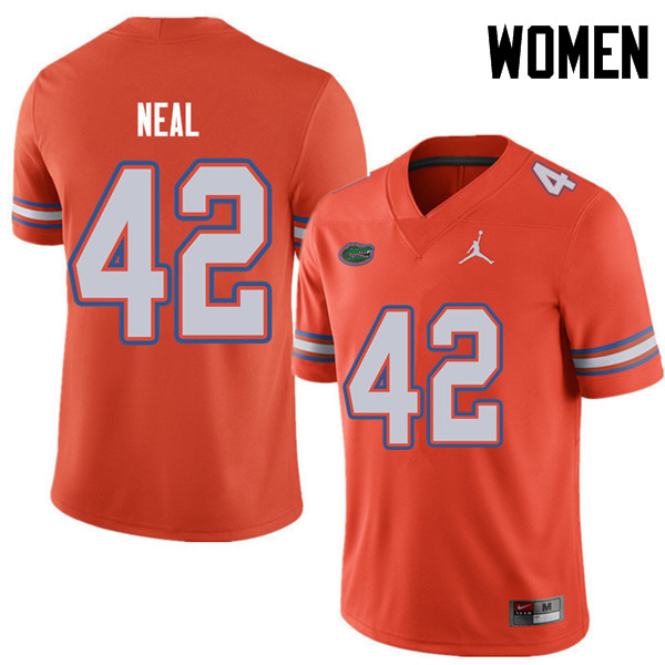 Jordan Brand Women #42 Keanu Neal Florida Gators College Football Jerseys Sale-Orange